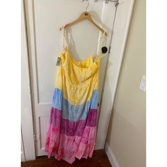 NWT White Birch Women's Tie Dyed Multi Color Tassled Maxi Sun Dress - 3XL - Picture 3 of 15